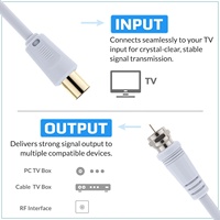 Câble coaxial aérien RF M-Male vers connecteur F mâle 9,5 mm pour TV HDTV DVB DVD Radio Antenne de télévision Câble Kabel