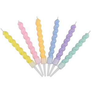 Spiral Birthday Candles Pastel Colors <b>Paraffin</b> Single Wick Cake Decoration - Product Image 5