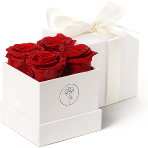 Portable waterproof paper flowers square delivery box luxury custom elegant rose flower packaging gift square boxes for flowers