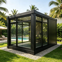 Maison conteneur préfabriquée moderne pour salle de sport, avec mur entièrement vitré, maison modulaire, bureau, villa, chambre d'hôtes portable pour jardin