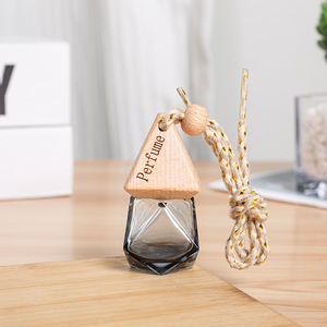 Heart Car Air Freshener Empty <b>Bottle</b> Glass Perfume Dispenser Pendant For Interior Decoration Customizable Logo - Product Image 2
