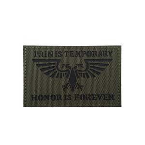 PAIN IS TEMPORARY IR Reflective Laser <strong>2</strong>*<strong>3</strong> Inch Square Bird Fabric Patch for Outdoor Cloth Bag Patch Sew-on Uniform - Product Image 1