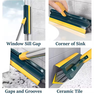 แปรงขัดพื้น3อิน1ปรับได้แปรงขัดพื้นรูปตัววีพร้อมด้ามจับยาวสำหรับพื้นห้องน้ำ - Product Image 6