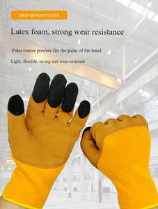 Guantes <span class=keywords><strong>de</strong></span> Trabajo <span class=keywords><strong>de</strong></span> Terciopelo Amarillo con Textura Completa, Gruesos, Cálidos, Reforzados con <span class=keywords><strong>Espuma</strong></span> <span class=keywords><strong>de</strong></span> Látex, Personalizables, Resistentes al Frío, para Seguridad General - Product Image 2