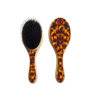 Brosse plate ovale ventilée en nylon rose <span class=keywords><strong>Chantilly</strong></span>, avec manche en bambou bio artisanal, pour démêler les cheveux, idéale pour la maison - Product Image 6