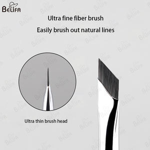BELIFA Etiqueta Privada profesional ultrafino fino mango <span class=keywords><strong>de</strong></span> madera en ángulo cabeza plana sola ceja hoz delineador <span class=keywords><strong>de</strong></span> <span class=keywords><strong>ojos</strong></span> cepillo - Product Image 4