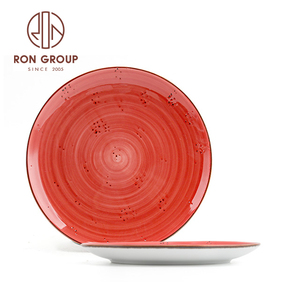Nuovo Stile di Stoviglie per Ristoranti e Banchetti Nuziali, <span class=keywords><strong>Piatti</strong></span> in <span class=keywords><strong>Ceramica</strong></span> Rosso Pomodoro Infrangibili, Set di <span class=keywords><strong>Piatti</strong></span> in Porcellana - Product Image 4
