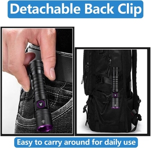 Linterna UV Recargable Zoom 365/395nm, Luz Negra para Detectar Orina de Mascotas, Tinea en Gatos y Perros, Escorpiones y Dinero Falso - Product Image 5