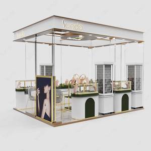 Meuble de magasin sur pied, design de magasin de bijoux, comptoir de présentation, vitrine en verre trempé avec serrure et tiroirs - Product Image 3