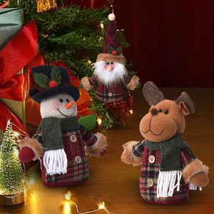 Handmade Retro <b>Christmas</b> Tree Decorations Hanging Ornaments with Santa Claus Snowman & Reindeer Gifts and Toys - Product Image 1