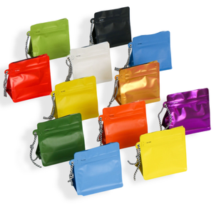 Emballage personnalisé Sac refermable en grains <span class=keywords><strong>de</strong></span> café à valve colorée 500G 250G 200G 100G Pochette debout à fond plat avec fermeture éclair avec lanière - Product Image 3