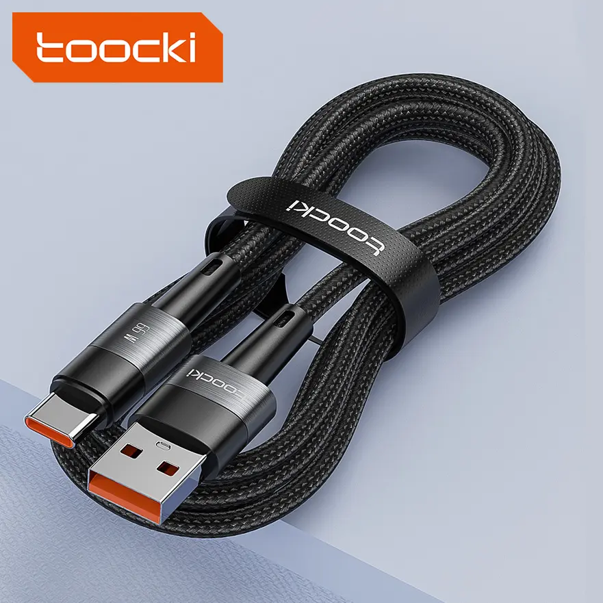 Hot Sale Toocki Usb To Type C Cable 6A Fast Charging 66W Usb-c Cable Braided For Samsung Huawei