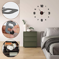 Horloge Murale Autocollante 3D Sans Cadre DIY Affichage Numérique Moderne en Plastique pour Salon Cuisine Chambre Bureau Maison