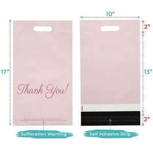 Bolsa de Correo Personalizada OEM, Bolsa de Embalaje de Ropa de Plástico <span class=keywords><strong>Express</strong></span>, Bolsas de Correo de Polipropileno Rosa con Asa - Product Image 4