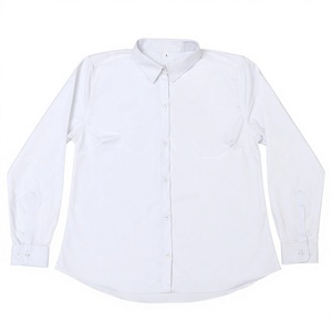 Camisa de Popelina Blanca Sólida Extra Grande Personalizada para Mujer, con Cuello de Botones, Manga Larga, 100% Algodón, Estilo Casual de Negocios, para Oficina, Uso Diario, Verano, OEM - Product Image 6