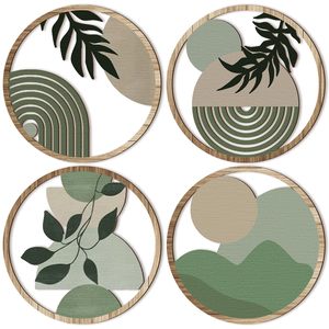 Décoration murale personnalisée très prisée : Cadre artistique mural en bois style bohème pour appartement et chambre à coucher, décorations murales en bois. - Product Image 1