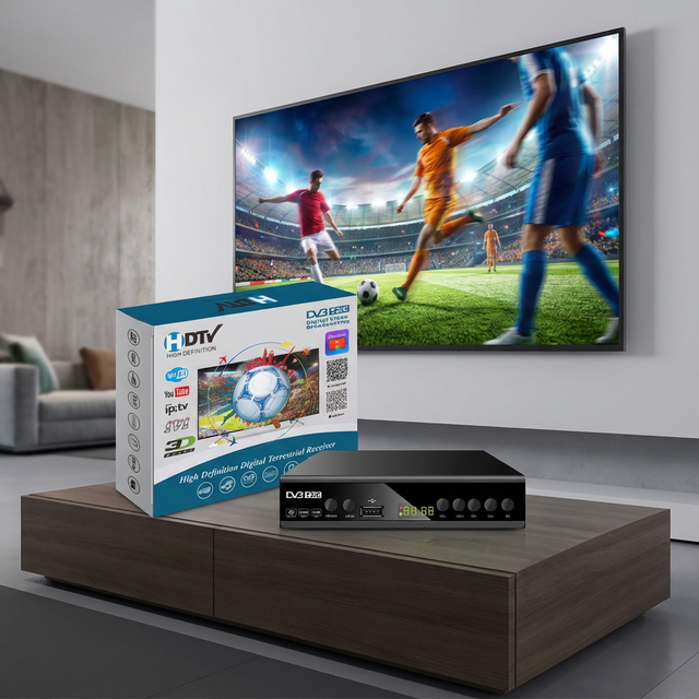 Digital TV Box DVB T2 FTA 1080P H.264 GX6705 ECOS OS Online Upgrade Wi-Fi/Lan Dongle 12-Month DLNA/MeeCast
