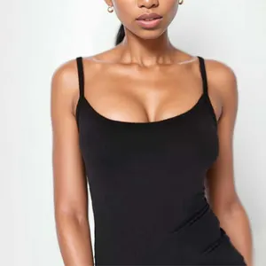 2024 Custom Dress Sexy Women Breathable Comfy Cotton 1 Piece Pencil Black Long Mini Tank Top Dresses