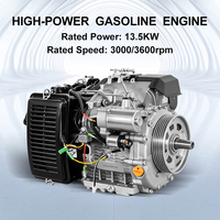 Moteur à essence monocylindre refroidi par air de haute qualité 13,5 kW 550 cm³ avec rainure et arbre conique, adapté aux moissonneuses-batteuses