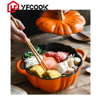 23/26CM Panci Masak Bentuk Labu, Set Peralatan Masak Enamel Besi Cor Sup