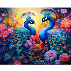 Paon plein rond image diamant peinture 30x40cm/12x16 pouces Animal décoratif <span class=keywords><strong>strass</strong></span> maison Art cadeau - Product Image 1