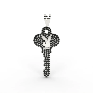 Pendentif Zircon Plaqué Or 18K Luxe Givré, Bijou Statement Symbole d'Accès Éternel au Club Playboy, pour Enfants - Product Image 1