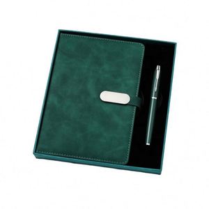 Wholesale Promotional A5 PU Leather <b>Journal</b> Notebook for Gift Custom Diary Business Stationery Item Notebook and Pen Gift Set - Product Image 1