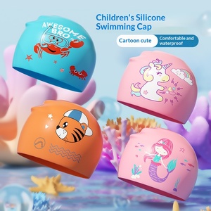 Gorro <span class=keywords><strong>de</strong></span> Natación <span class=keywords><strong>de</strong></span> Silicona para Niños, Diseño <span class=keywords><strong>de</strong></span> Dibujos Animados, Unisex, Impermeable, Cómodo, No Aprieta, Bonito, <span class=keywords><strong>de</strong></span> Alta Elasticidad, para Estudiantes - Product Image 3