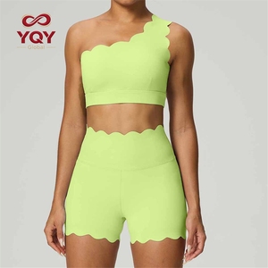 Conjunto de Yoga con Logotipo Personalizado, Sujetador Deportivo de un Solo Hombro, Ropa Deportiva, Pantalones Cortos para Correr al Aire Libre, Traje de Yoga para Mujer, Ropa Deportiva para Gimnasio - Product Image 6