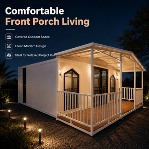 Casa Contenedor Moderna con Porche Frontal, Espacio de Vivienda de Diseño Rectangular para Uso en Exteriores - Product Image 1