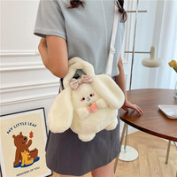Sac bandoulière en peluche DHF en forme d'avocat, chat ou lapin, sac à main doux en forme d'animal en peluche pour filles et enfants, idéal pour un usage quotidien ou comme cadeau de fête