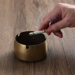Retro Stainless Steel Ashtray Round Large Size For Bars And Restaurants With Engraved Logo - Product Image 1