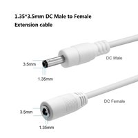 Cable de extensión de alimentación CC 3,5mm X 1,35mm macho a hembra Jack DC Cable adaptador de corriente para cámaras Cámara IP inalámbrica 3m blanco