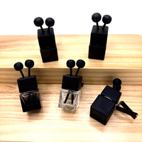 Diffuseur d'air carré en verre noir imprimé, capacité 8 ml, avec bouchon en bois, pour voiture et maison, marque ZY