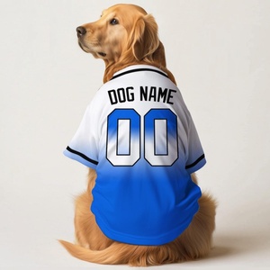 Vente en gros de maillots de baseball pour chiens, chemises personnalisées pour animaux de compagnie avec nom et numéro imprimés en 3D, tenue d'été sportive de style softball - Product Image 4
