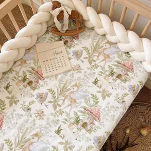 100% <b>Muslin</b> Cotton Extra Soft Baby Bed Sheet Cozy Forest Design Fitted Crib Sheet - Product Image 2