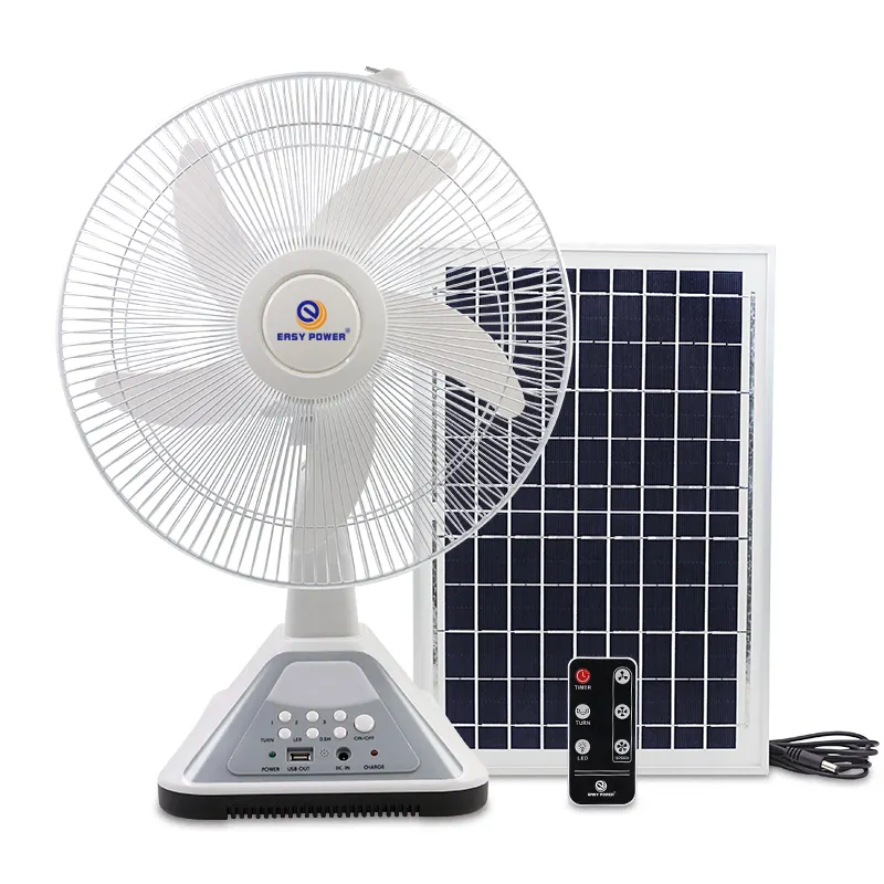 Emergency Charger Portable Multi Function Fan Solar Power Bank With Led Light Home System Table Fans