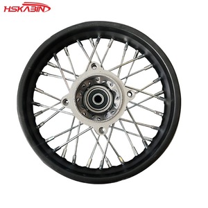 Roues en fer pour moto, 1,40 x 10 pouces, moyeu refroidi par eau, jantes noires - Product Image 3