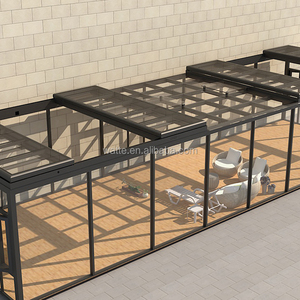 Modern Retractable Glass <strong>Sunroom</strong> Aluminum Frame Automatic Roof Structure Heat Insulation for <strong>Dining</strong> Spaces Durable Outdoor - Product Image 5