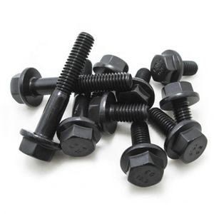 Perno de Cabeza Hexagonal de 10 mm con Hendidura, Óxido Negro, Acero Aleado SCM 435, Grado 4.8, Pernos de Brida Dentados con Cabeza Hexagonal UNC - Product Image 1