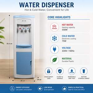 <span class=keywords><strong>Dispensador</strong></span> <span class=keywords><strong>de</strong></span> <span class=keywords><strong>Agua</strong></span> Ecológico <span class=keywords><strong>de</strong></span> 3 Grifos con Almacenamiento Inferior y Detalles <span class=keywords><strong>en</strong></span> Azul Claro para Oficina y Hogar - Product Image 2
