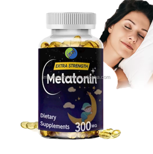 Ausreson OEM Gélules de mélatonine 10mg 20mg 60mg 2mg Complément de sommeil naturel Vitamine GABA <span class=keywords><strong>L</strong></span>-Théanine Gélule de mélatonine - Product Image 1