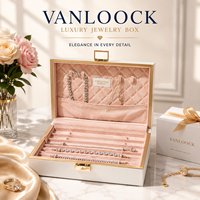 Boîte de rangement de bijoux de luxe, grande capacité, boîte de rangement pour bijoux, collier, bracelet, bague, emballage cadeau avec logo personnalisé