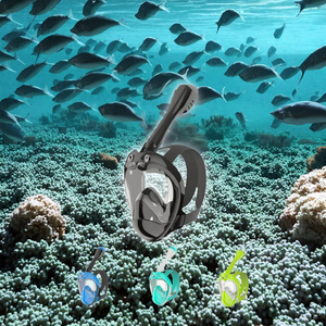 Máscara de buceo de cara completa ecológica para adultos y niños Tubos dobles impermeables con montaje <span class=keywords><strong>Go</strong></span> Pro para buceo - Product Image 2