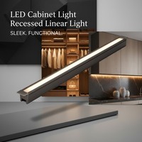 Profil en aluminium anodisé, profilés en alliage d'aluminium pour bande lumineuse encastrée dans un meuble YB1017-33-1