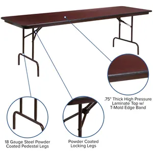 Tavolo da pranzo pieghevole portatile multifunzione da 6 ft pieghevole da esterno da 6 ft,