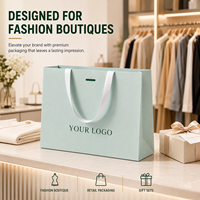Sacs en papier kraft personnalisés avec longues poignées Ccpack, vert menthe de luxe, épaisseur 1 mm, poignée en ruban écologique, sac de shopping, sac cadeau pour la vente au détail