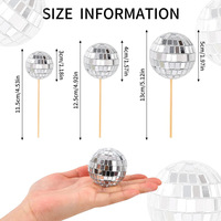 Décoration de gâteau boule disco - 3 cm, scintillante, pour anniversaire, remise de diplôme, fête des pères, mariage, anniversaire de mariage, fête, écologique