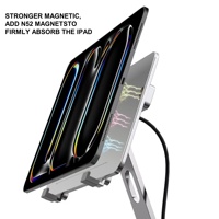 Support de chargeur d'iPad portable pliable en aluminium magnétique avec logo personnalisé d'usine, support de chargeur de tablette pour iPad 11 13 pouces M4 2024