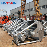 HNTIWIN Grappin hydraulique à deux/quatre câbles pour conteneurs à coquille d'orange, avec moteur et télécommande sans fil, pour grue portuaire de manutention de marchandises en vrac